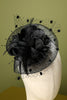 Cargar imagen en el visor de la galería, 1920 Negro pluma con cuentas diadema