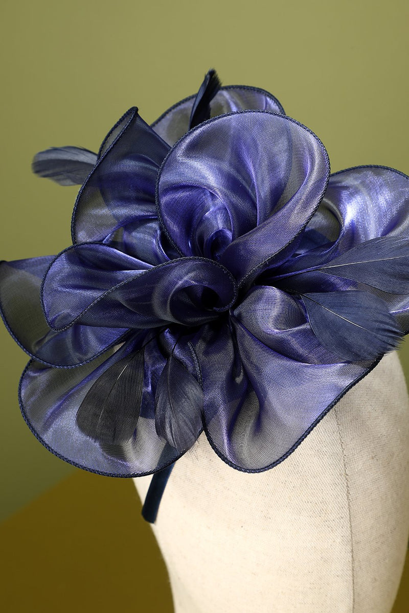 Cargar imagen en el visor de la galería, 1920 Organza azul con cuentas diadema