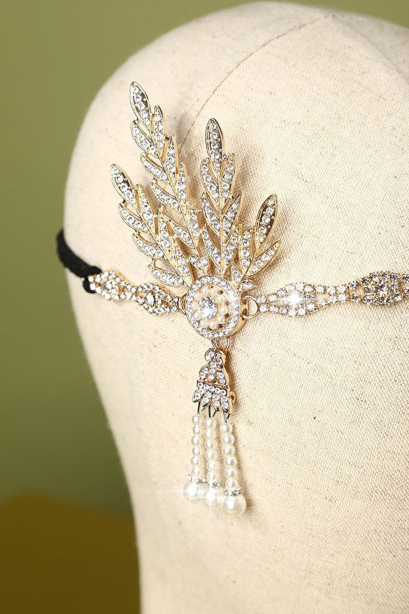 Cargar imagen en el visor de la galería, Moldeado blanco Perlas 1920 aleta diadema