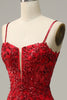 Cargar imagen en el visor de la galería, Sirena Tirantes de Espagueti Rojo Vestido de Festa