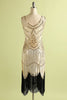 Cargar imagen en el visor de la galería, 1920 Champagne vestido de las lentejuelas de la franja