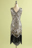 Cargar imagen en el visor de la galería, 1920 de plata de las lentejuelas vestido de la franja