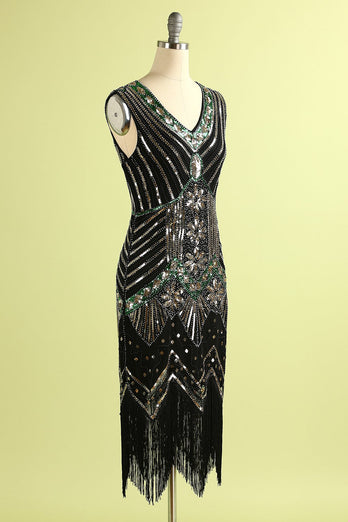 Brillo de la franja de la aleta del vestido de 1920