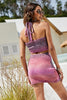 Cargar imagen en el visor de la galería, Purple Knitted Bodycon Falda Tank Top Trajes