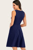 Cargar imagen en el visor de la galería, Navy Solid Sleeveless 1950s Swing Dress