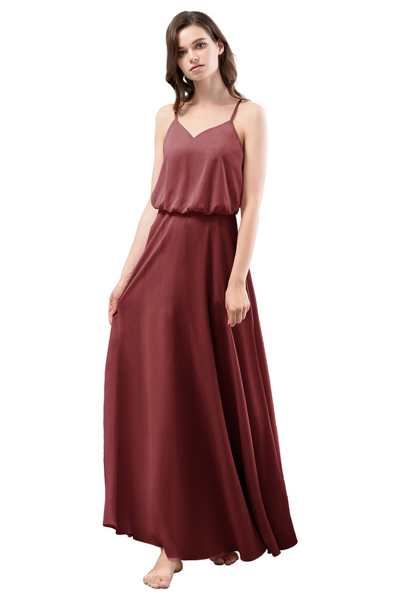 Cargar imagen en el visor de la galería, Simple Spaghetti Straps Blush Bridesmaid Dress