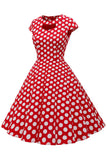 Red Polka Dots 1950s Vestido