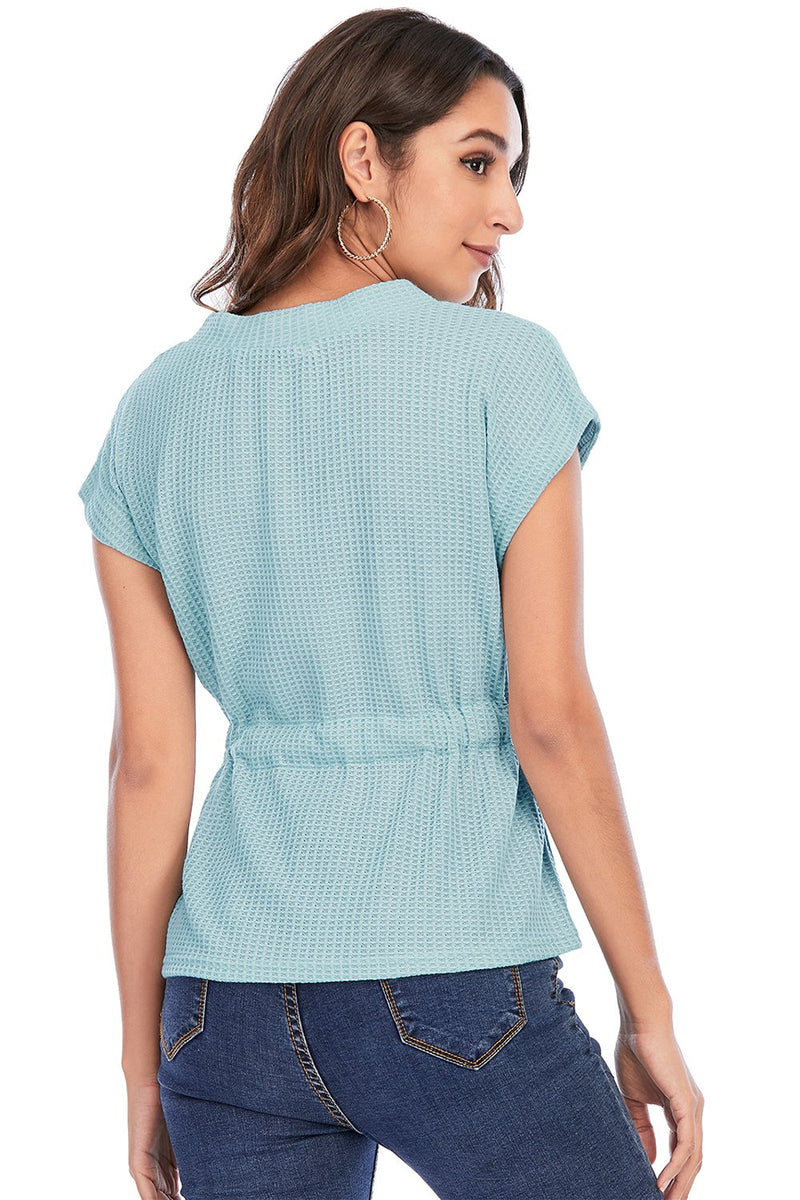 Cargar imagen en el visor de la galería, V Cuello Borgoña Encaje-Up Tops