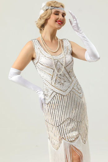 1920 Retro Lentejuelas Vestido Fringe
