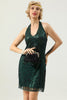 Cargar imagen en el visor de la galería, Halter Green Sequins 1920s Vestido