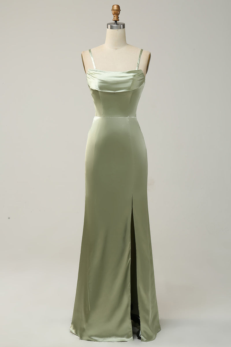 Cargar imagen en el visor de la galería, Green Mermaid Covertible Wear Long Bridesmaid Dress