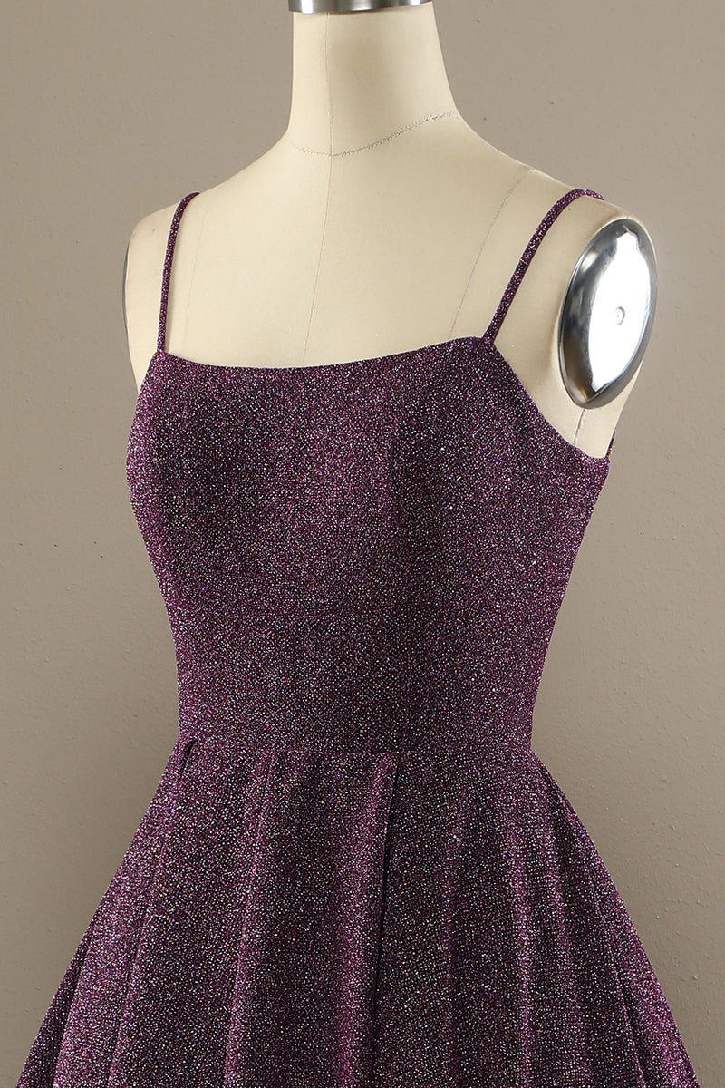 Cargar imagen en el visor de la galería, Vestido de fiesta púrpura A línea