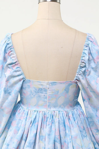 Vestido de babydoll floral azul