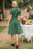 Cargar imagen en el visor de la galería, Vestido de verano vintage lunar verde