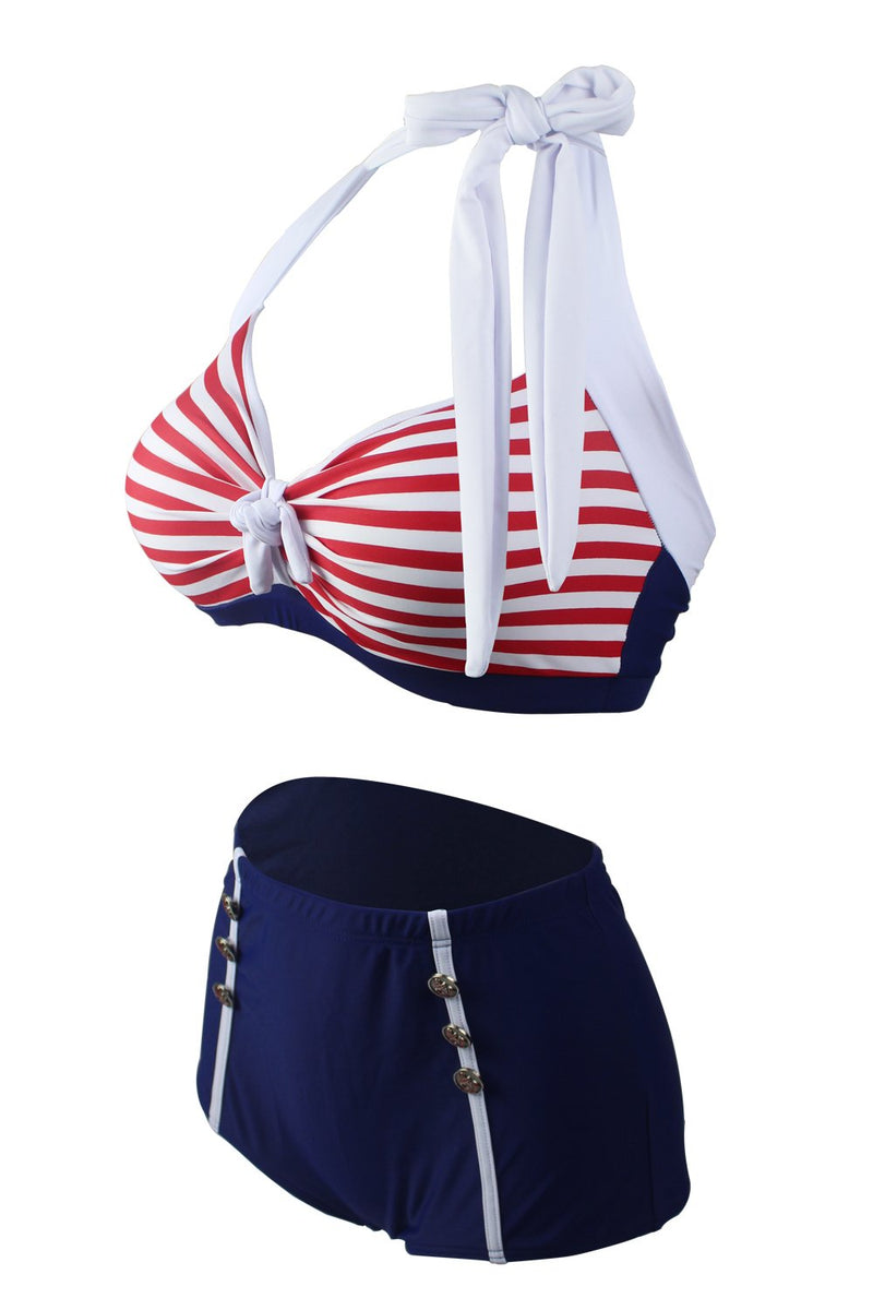 Cargar imagen en el visor de la galería, Stripes Dos Pieza Bikini Traje de Baño