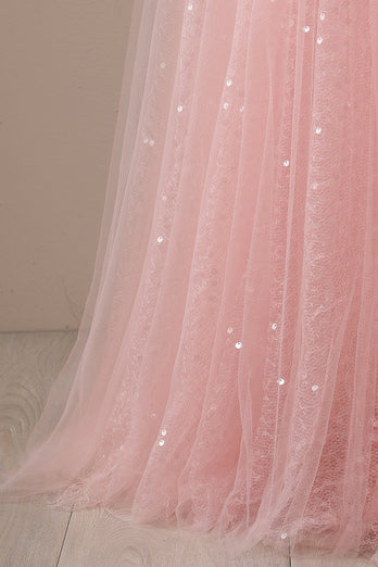 Vestido de fiesta larga rosa