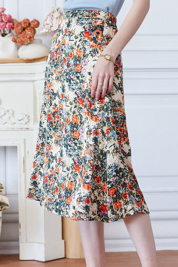 Falda con estampado floral