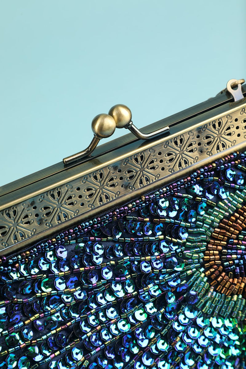 Cargar imagen en el visor de la galería, Peacock Green Evening Bag