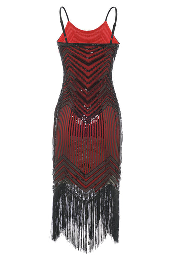 Bodycon Negro Plata Lentejuelas Vestido 1920s