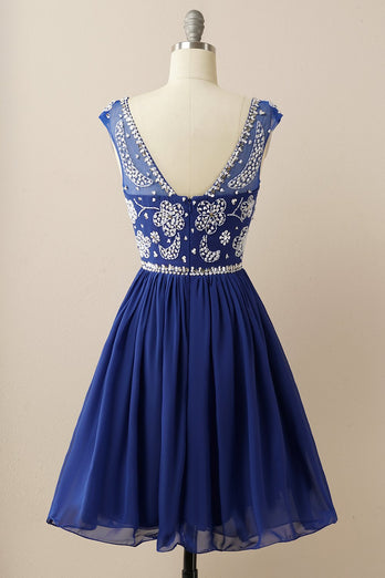 Vestido de regreso a casa sin mangas sin mangas de la marina
