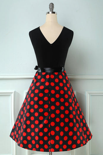 Red Dots Vintage 1950s Vestido
