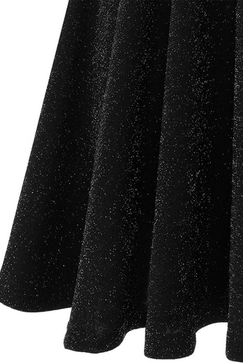 Glitter negro casual vestido de fiesta