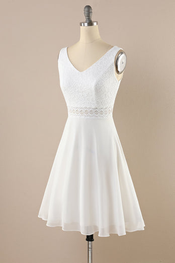 Vestido vintage de gasa de encaje blanco