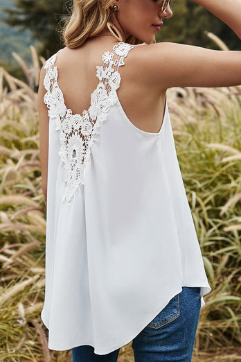 Chiffon Scoop camiseta blanca