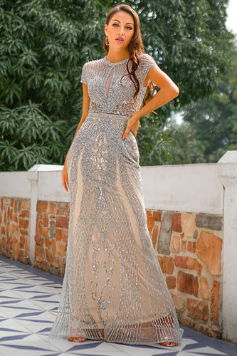 Vestido de fiesta con cuentas de sirena