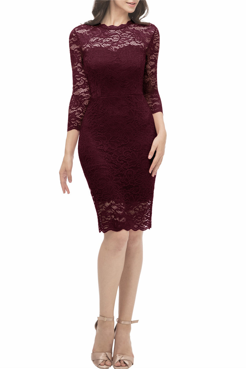 Cargar imagen en el visor de la galería, Bodycon Vestido de encaje con mangas