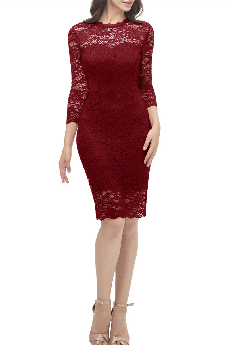 Cargar imagen en el visor de la galería, Bodycon Vestido de encaje con mangas