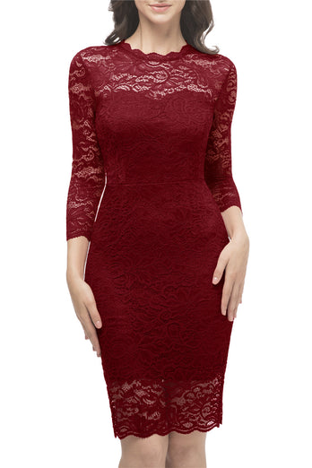 Bodycon Vestido de encaje con mangas