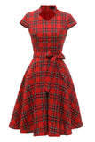 Vestido Vintage Rojo A Cuadros