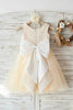 Cargar imagen en el visor de la galería, Jewel Champagne Flower Girl Vestido con encaje