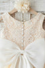 Cargar imagen en el visor de la galería, Jewel Champagne Flower Girl Vestido con encaje
