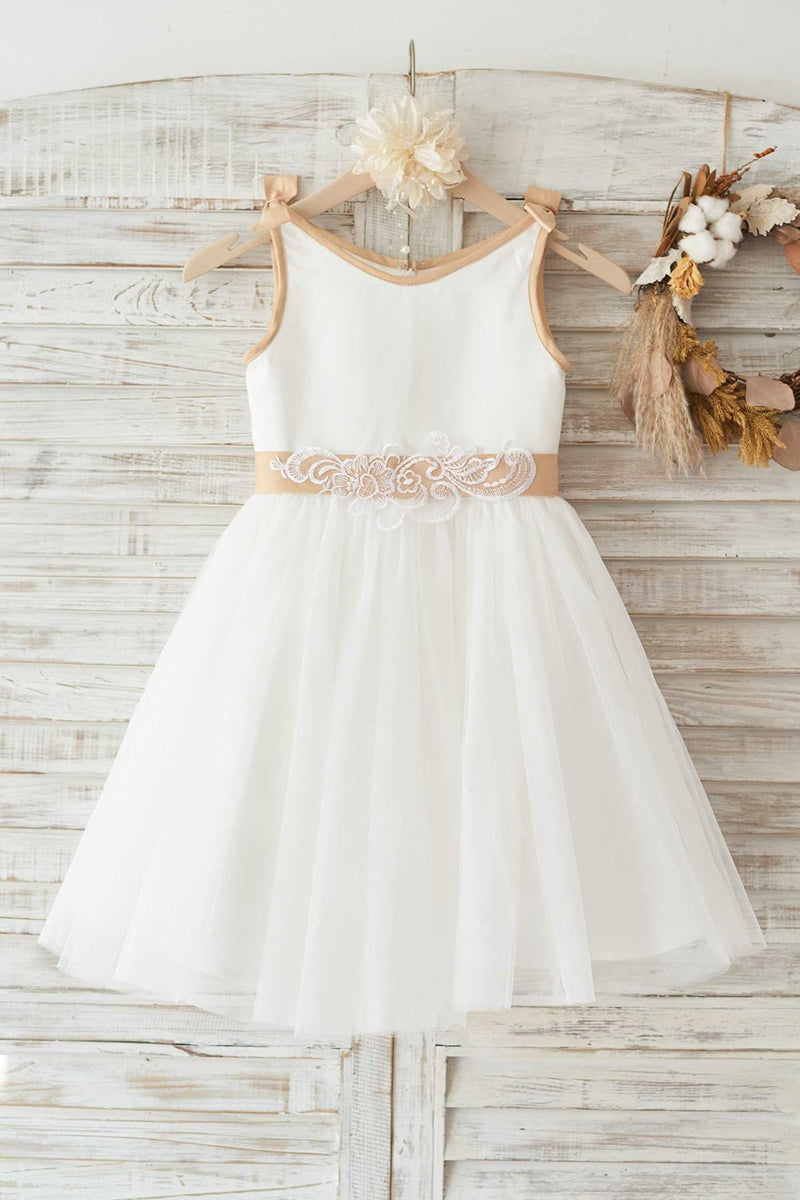 Cargar imagen en el visor de la galería, Chicas Blanco Elizabeth Broderie Vestido Anglaise