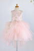 Cargar imagen en el visor de la galería, Jewel Pink Tulle Flower Girl Dress con Apliques