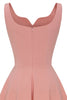 Cargar imagen en el visor de la galería, Vestido de swing vintage sólido y rubor