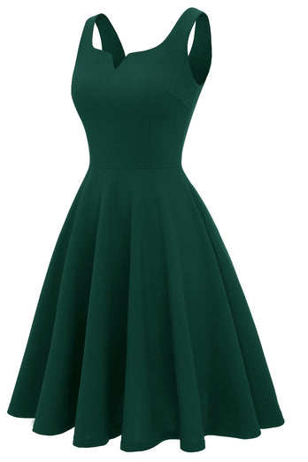 Vestido de swing vintage sólido y rubor