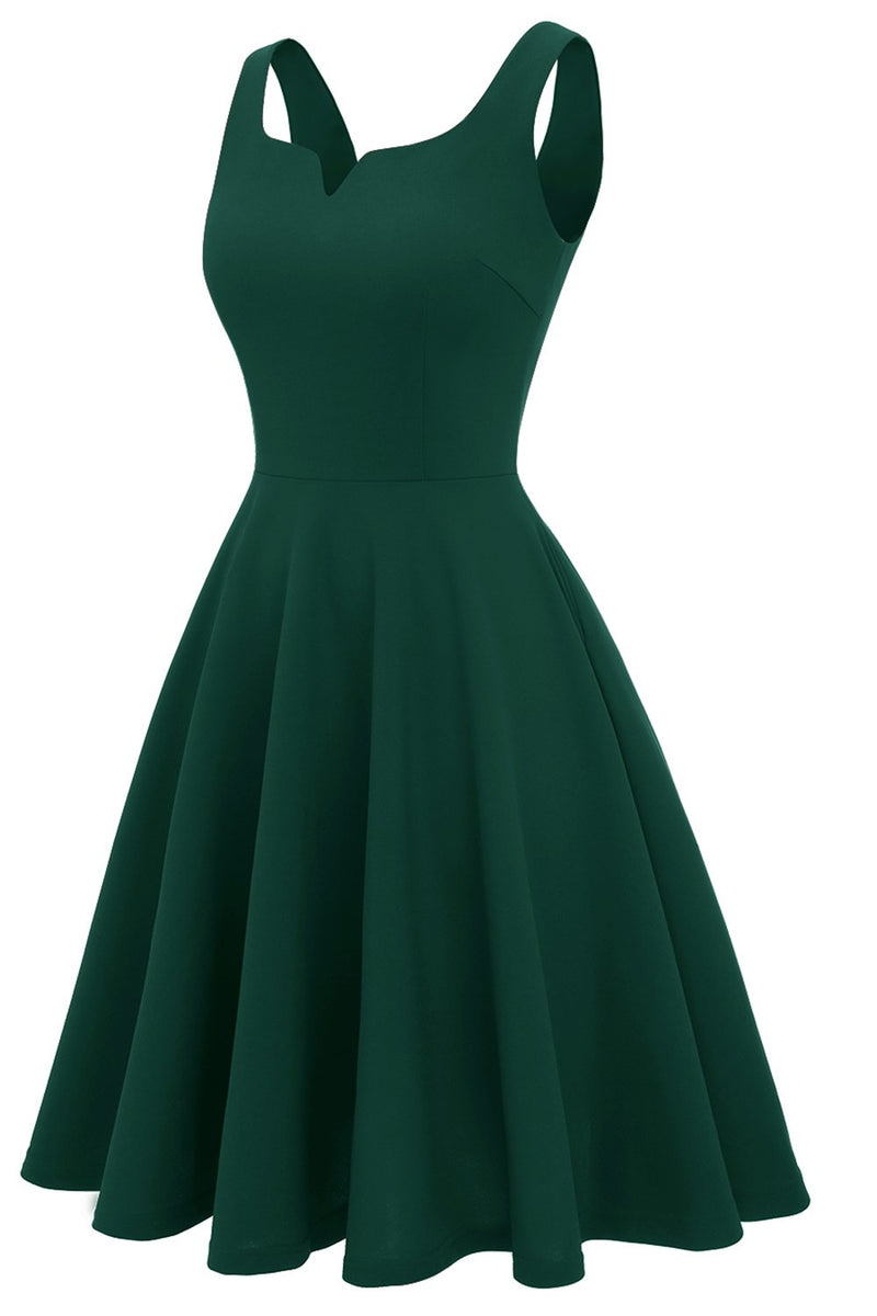 Cargar imagen en el visor de la galería, Vestido de swing vintage sólido y rubor