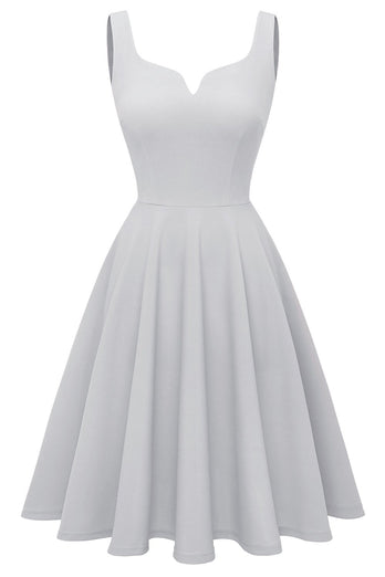 Vestido de swing vintage sólido y rubor