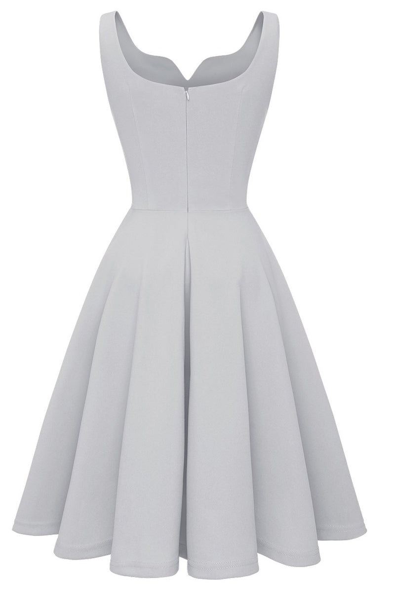 Cargar imagen en el visor de la galería, Vestido de swing vintage sólido y rubor