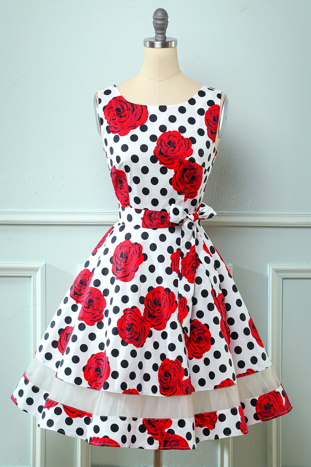 Vestido rosa vintage de la década de 1950