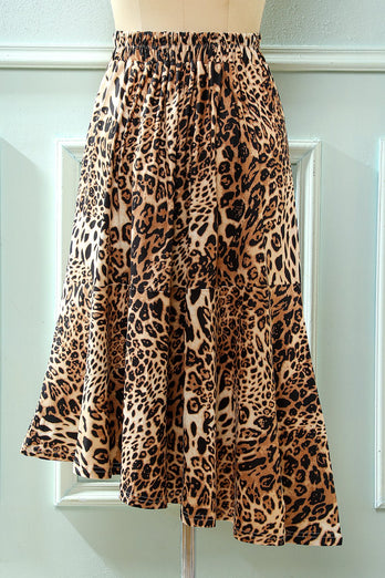 Falda estampada de leopardo