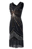 Cargar imagen en el visor de la galería, Vestido flapper negro de los años 20