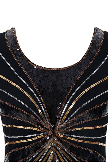 Vestido flapper negro de los años 20