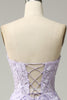 Cargar imagen en el visor de la galería, A Línea Correas de Espagueti Vestido de Graduación Púrpura