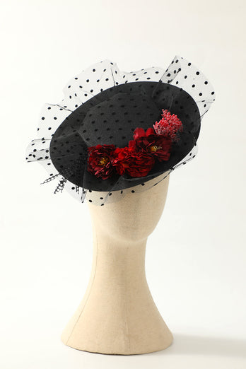 Negro Halloween Sombreros con Flores