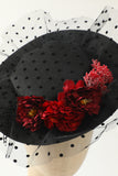 Negro Halloween Sombreros con Flores