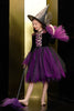 Cargar imagen en el visor de la galería, Brillante Negro y Púrpura Tul Vestido de Chica de Halloween